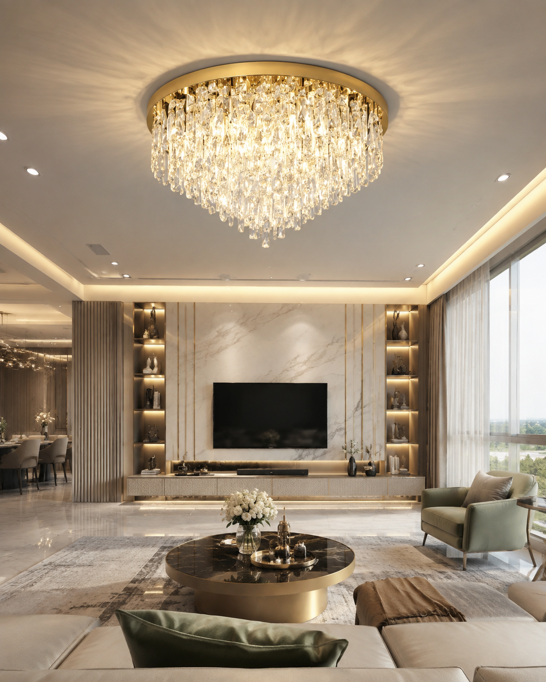 Luxurious Crystal Ceiling Chandelier
