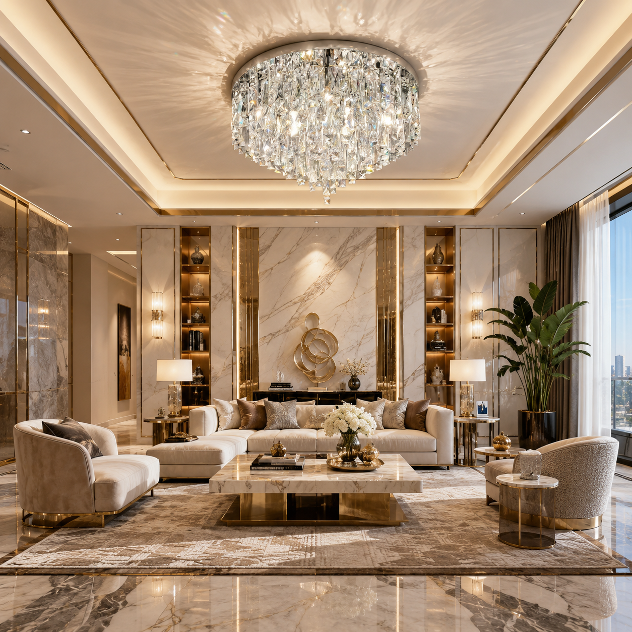 Luxurious Crystal Ceiling Chandelier
