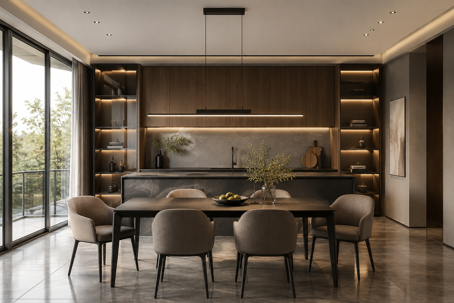 100CM Black & Gold Long Chandelier Pendant Light for Dining Room & Kitchen