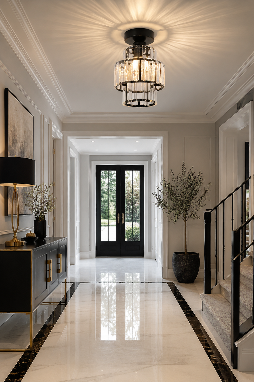Crystal & Glass Chandelier