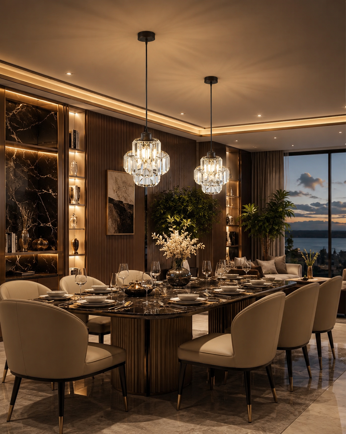 Crystal & Glass Chandelier