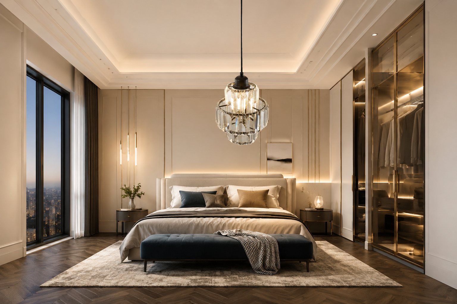 Crystal & Glass Chandelier