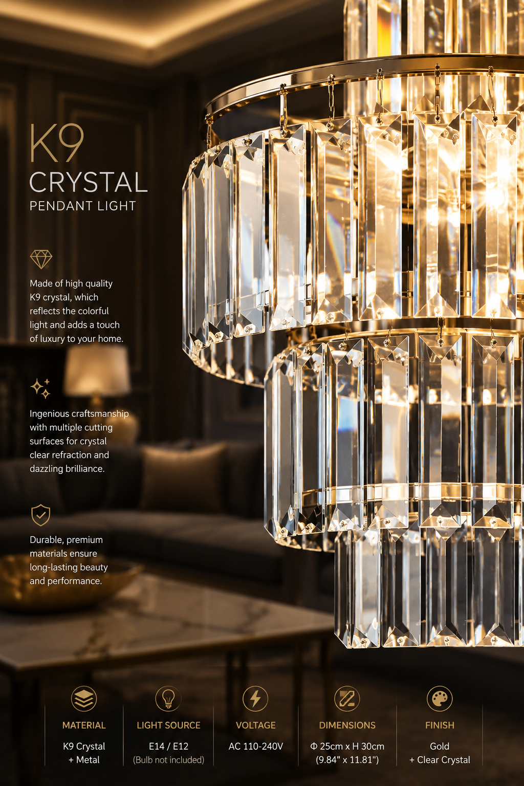 Crystal & Glass Chandelier