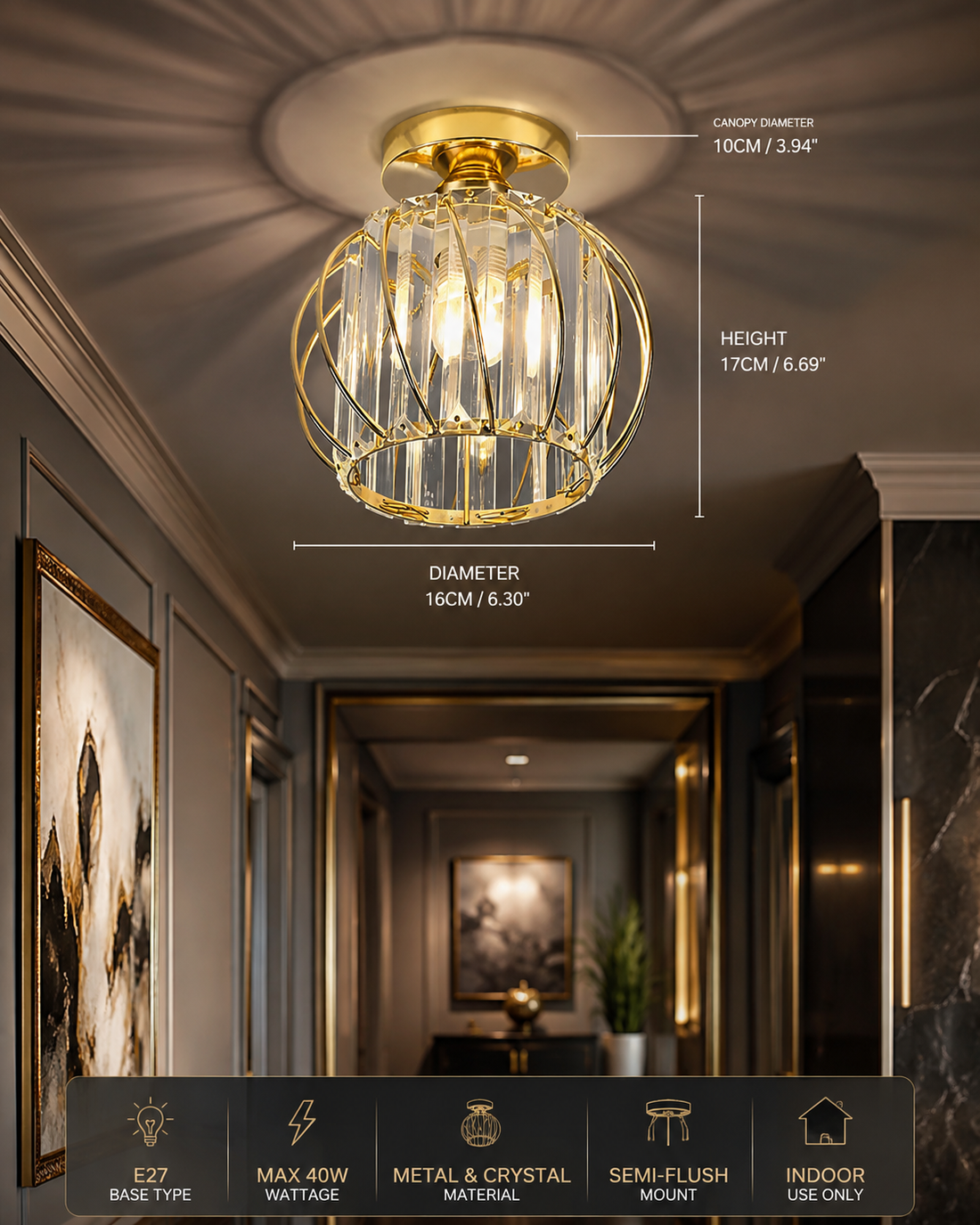 Crystal & Glass Chandelier
