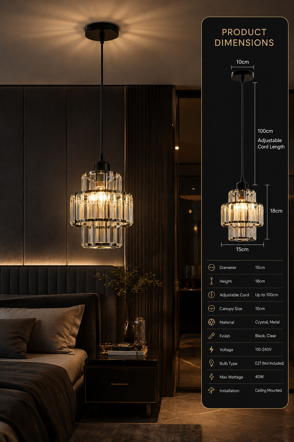 Crystal & Glass Chandelier
