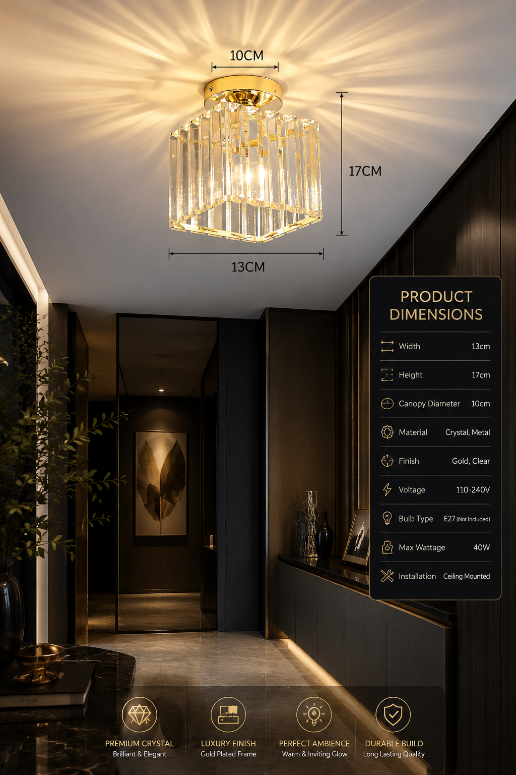 Crystal & Glass Chandelier