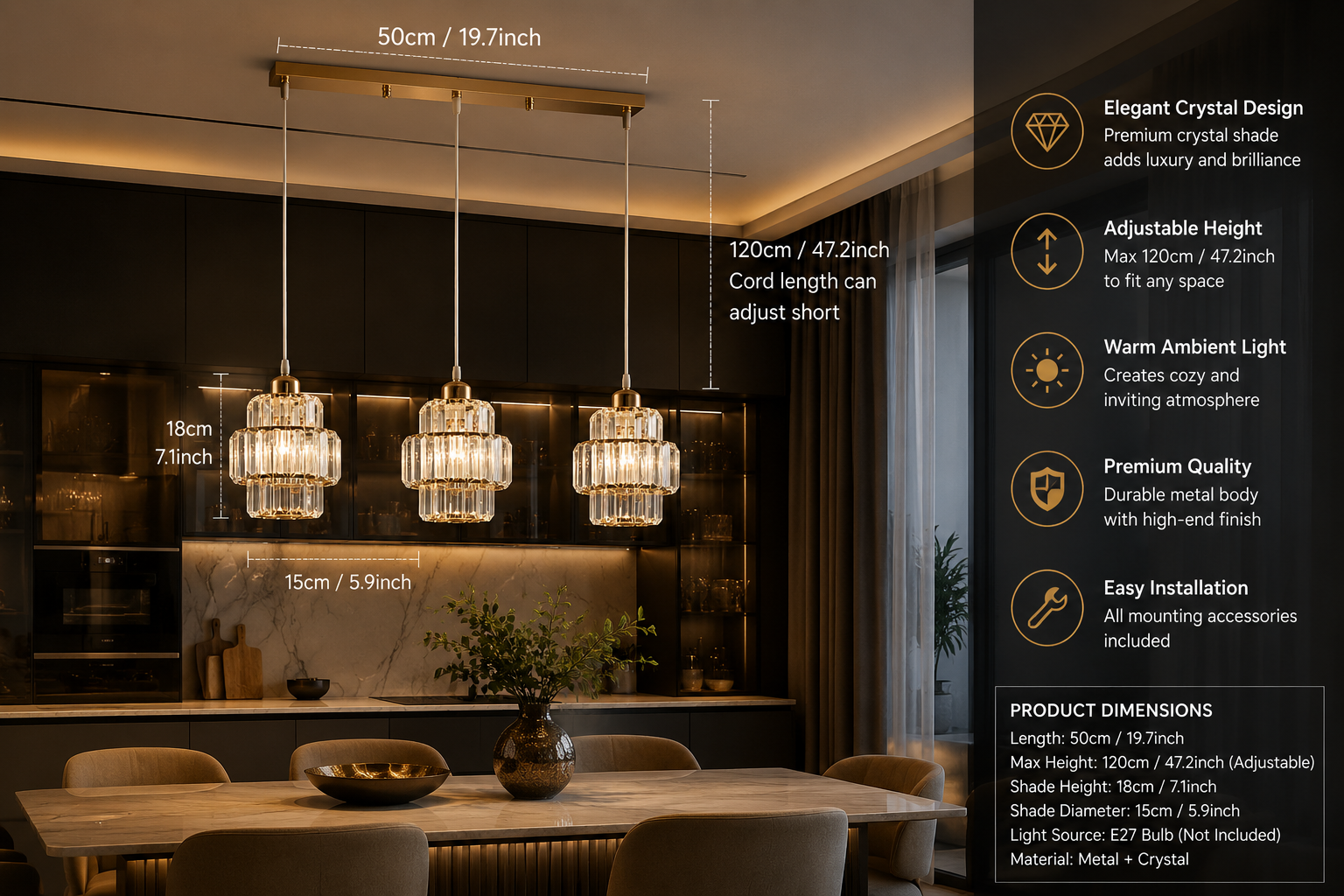 Crystal & Glass Chandelier