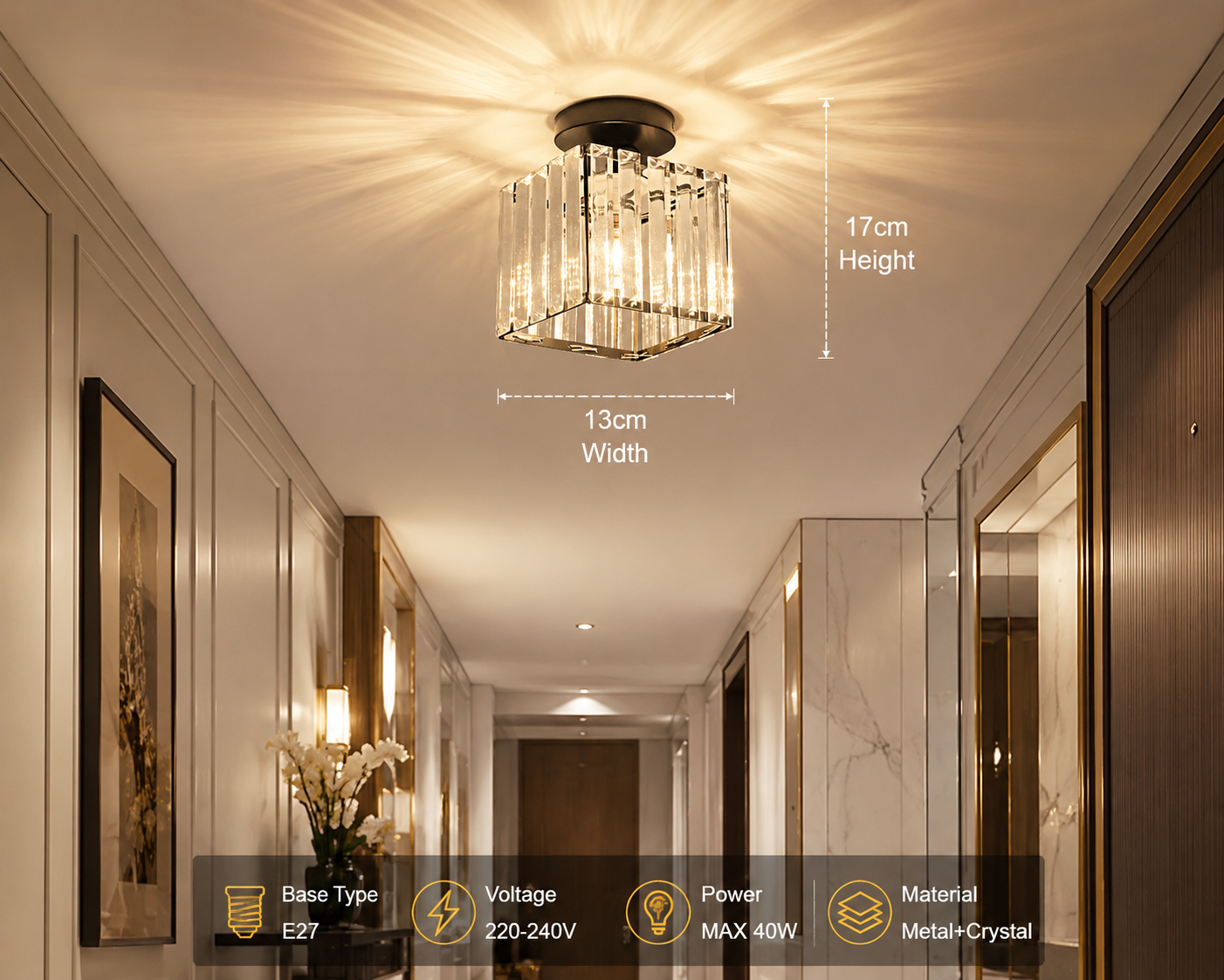 Crystal & Glass Chandelier