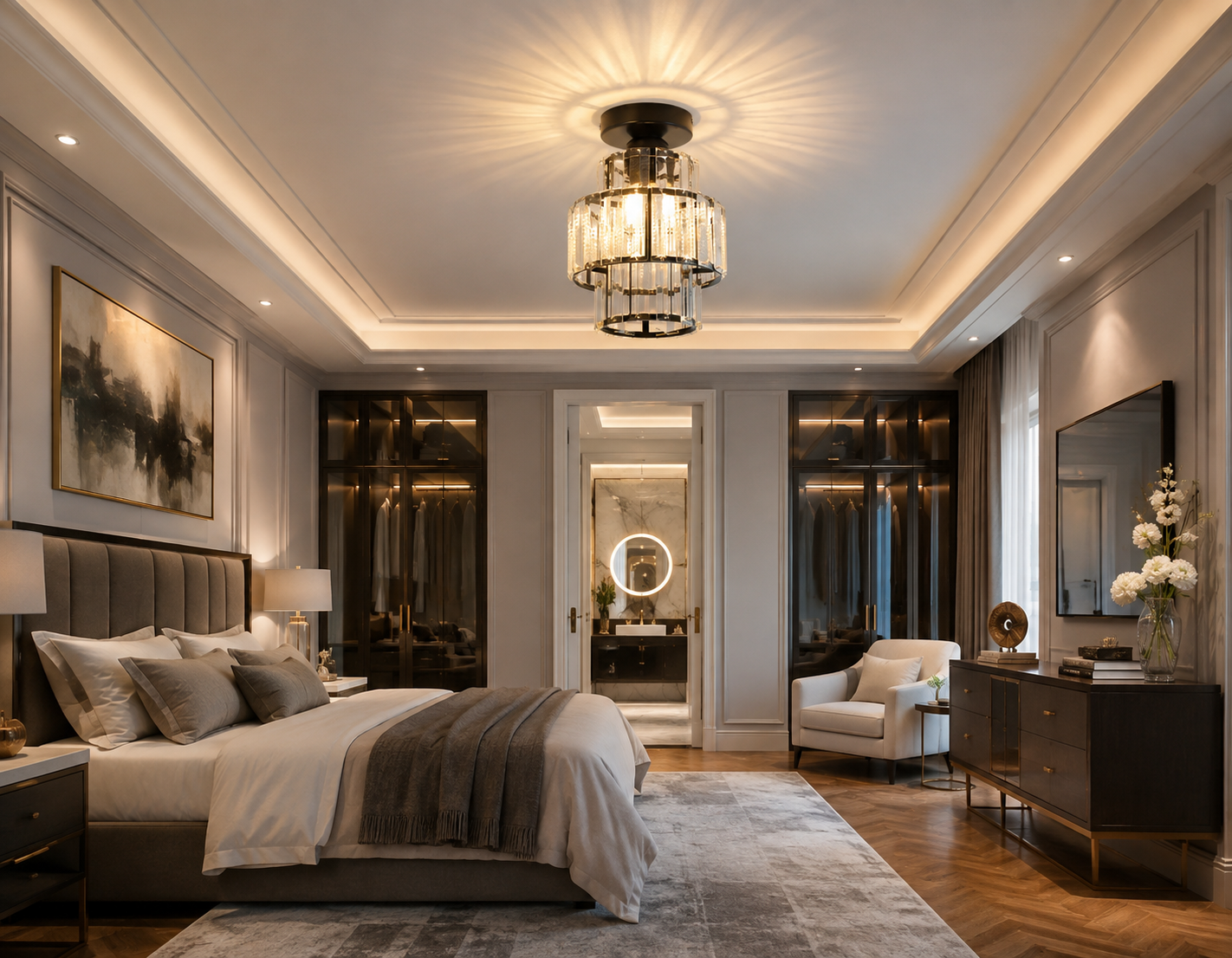 Crystal & Glass Chandelier
