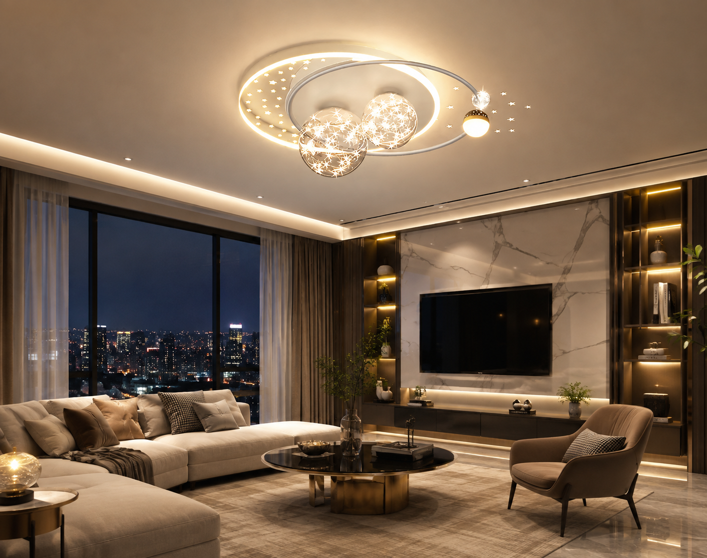 Modern LED Ceiling Lamp for Living Room & Bedroom
