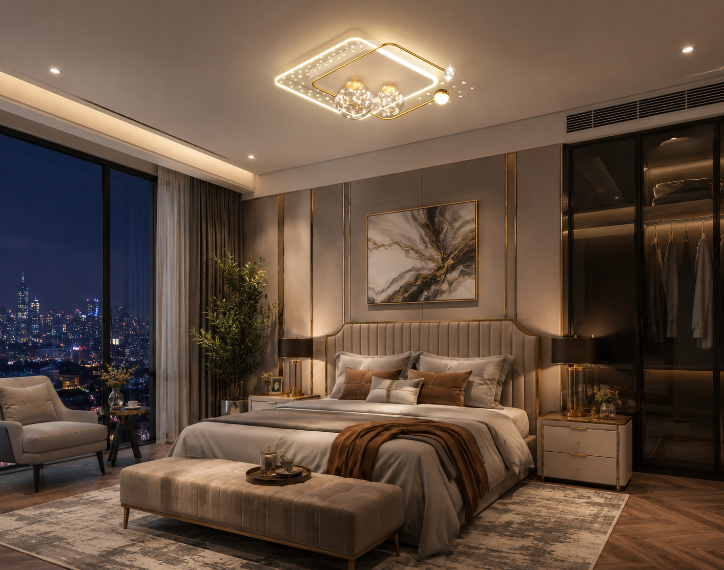 Modern LED Ceiling Lamp for Living Room & Bedroom