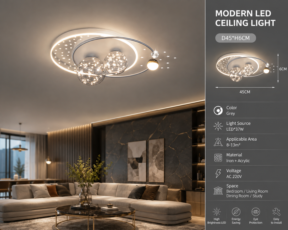 Modern LED Ceiling Lamp for Living Room & Bedroom