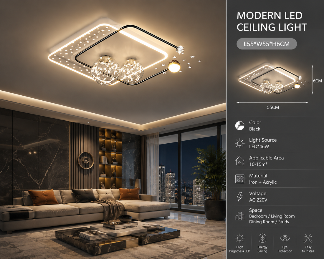 Modern LED Ceiling Lamp for Living Room & Bedroom