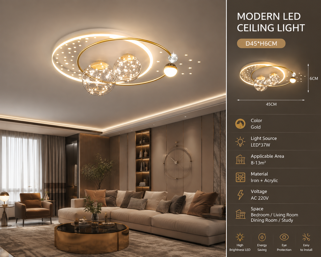 Modern LED Ceiling Lamp for Living Room & Bedroom