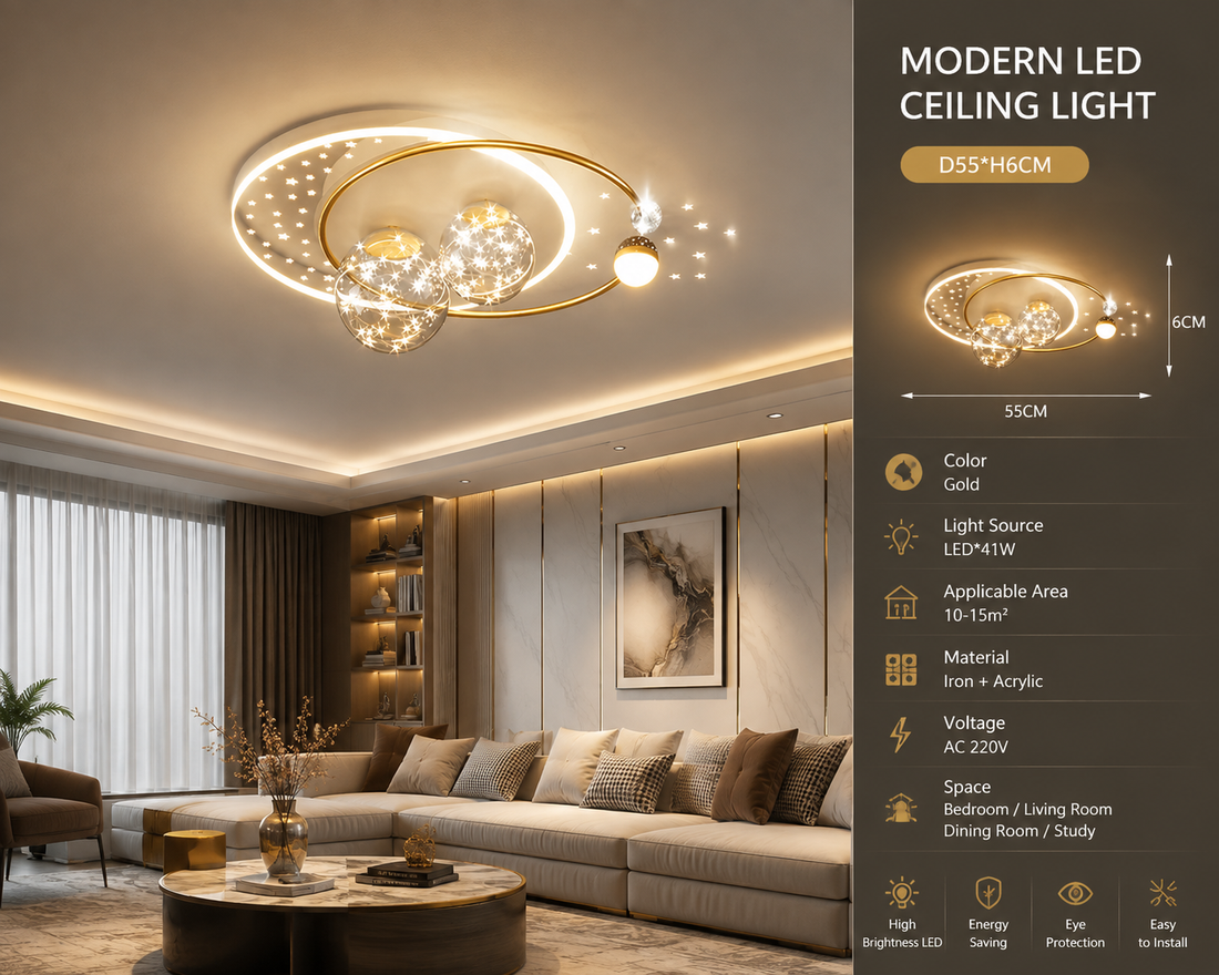 Modern LED Ceiling Lamp for Living Room & Bedroom