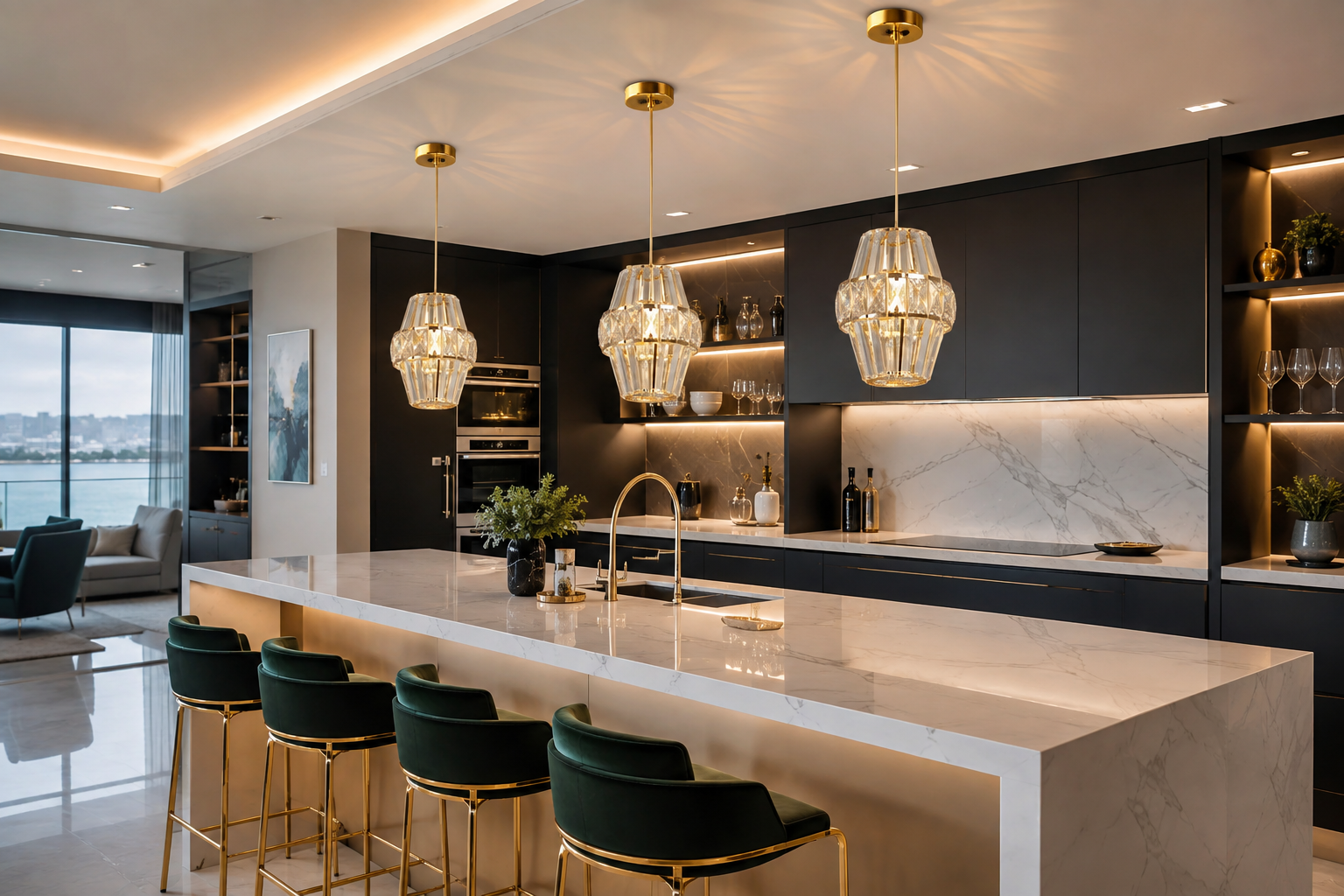 Crystal Bar Pendant Chandelier