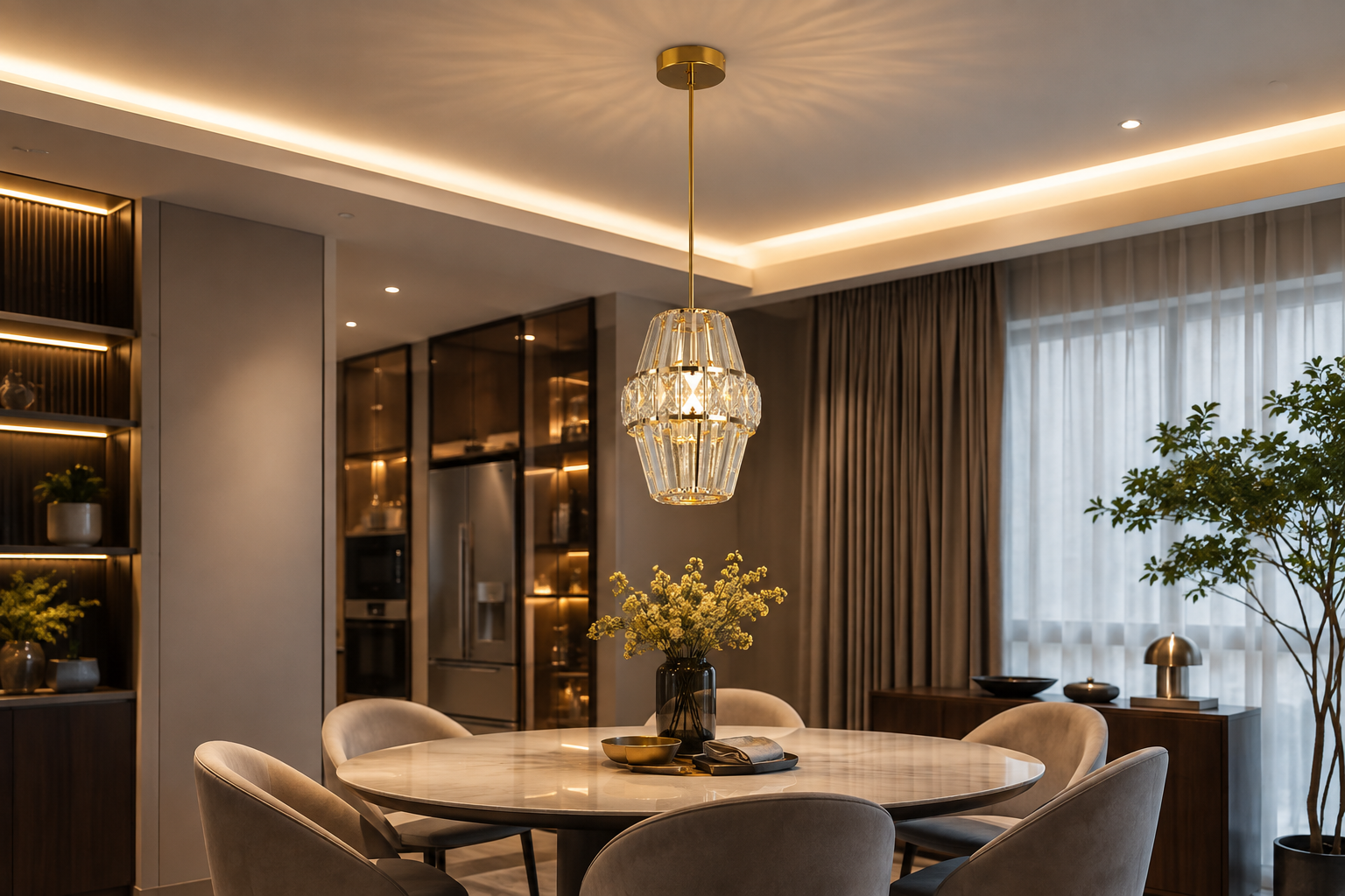 Crystal Bar Pendant Chandelier
