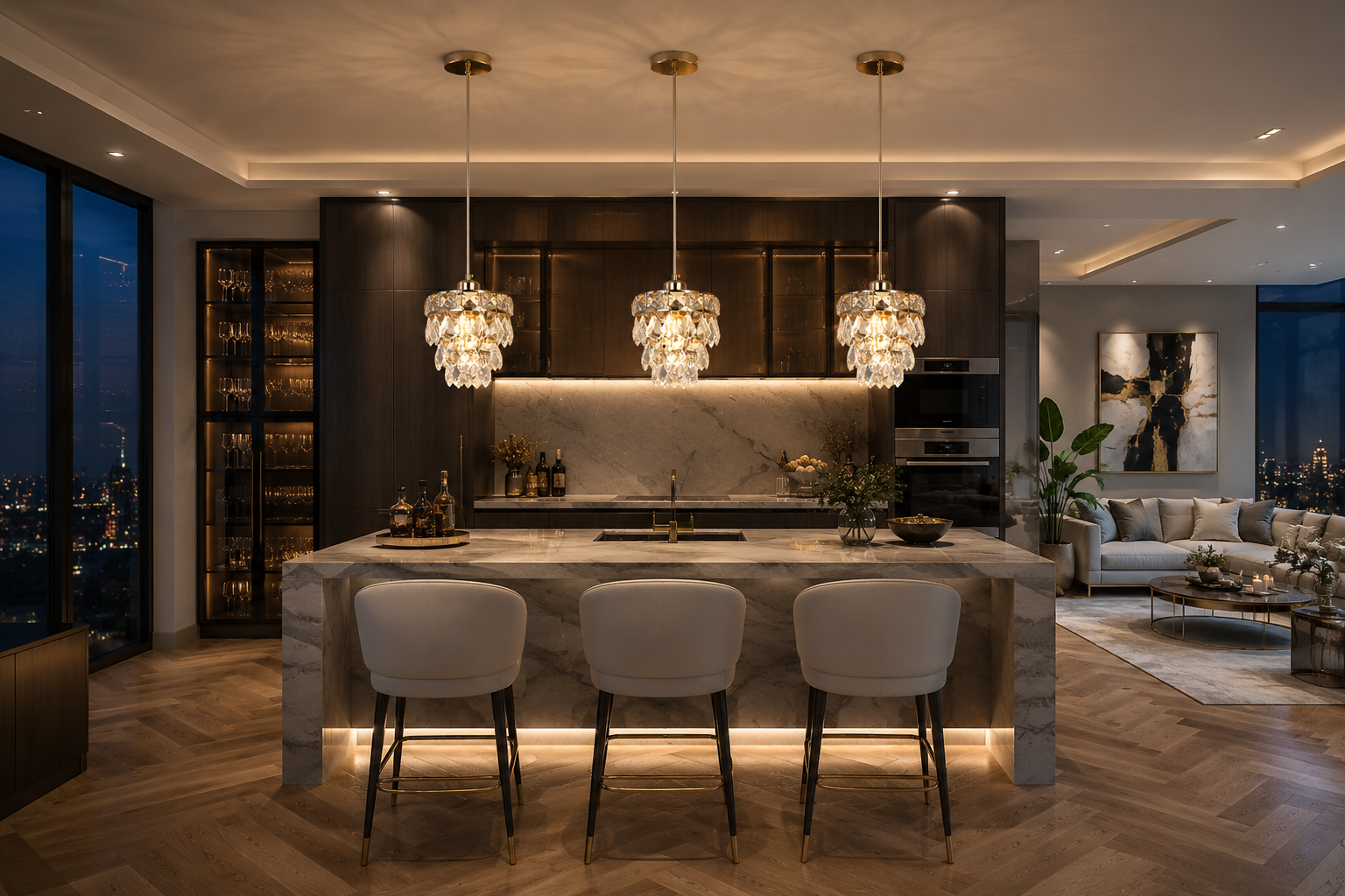 K9 Crystal Pendant Chandelier | E27 | Gold | Dimmable | Modern Luxury