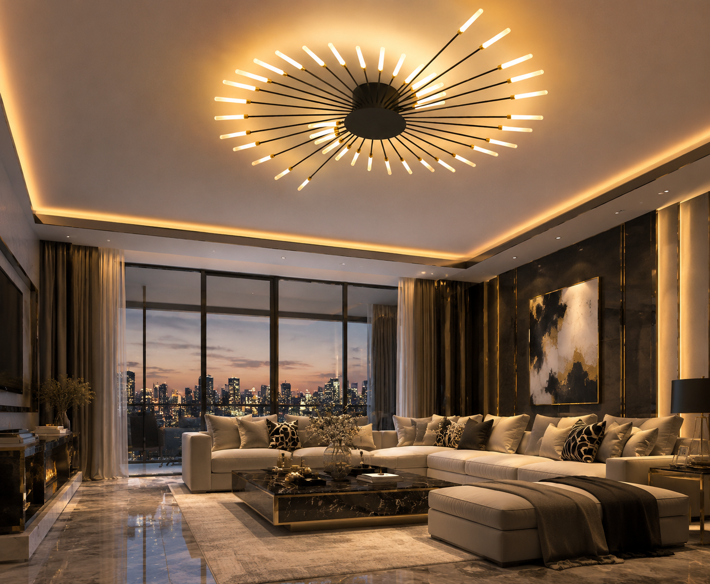 Firework LED Ceiling Chandelier