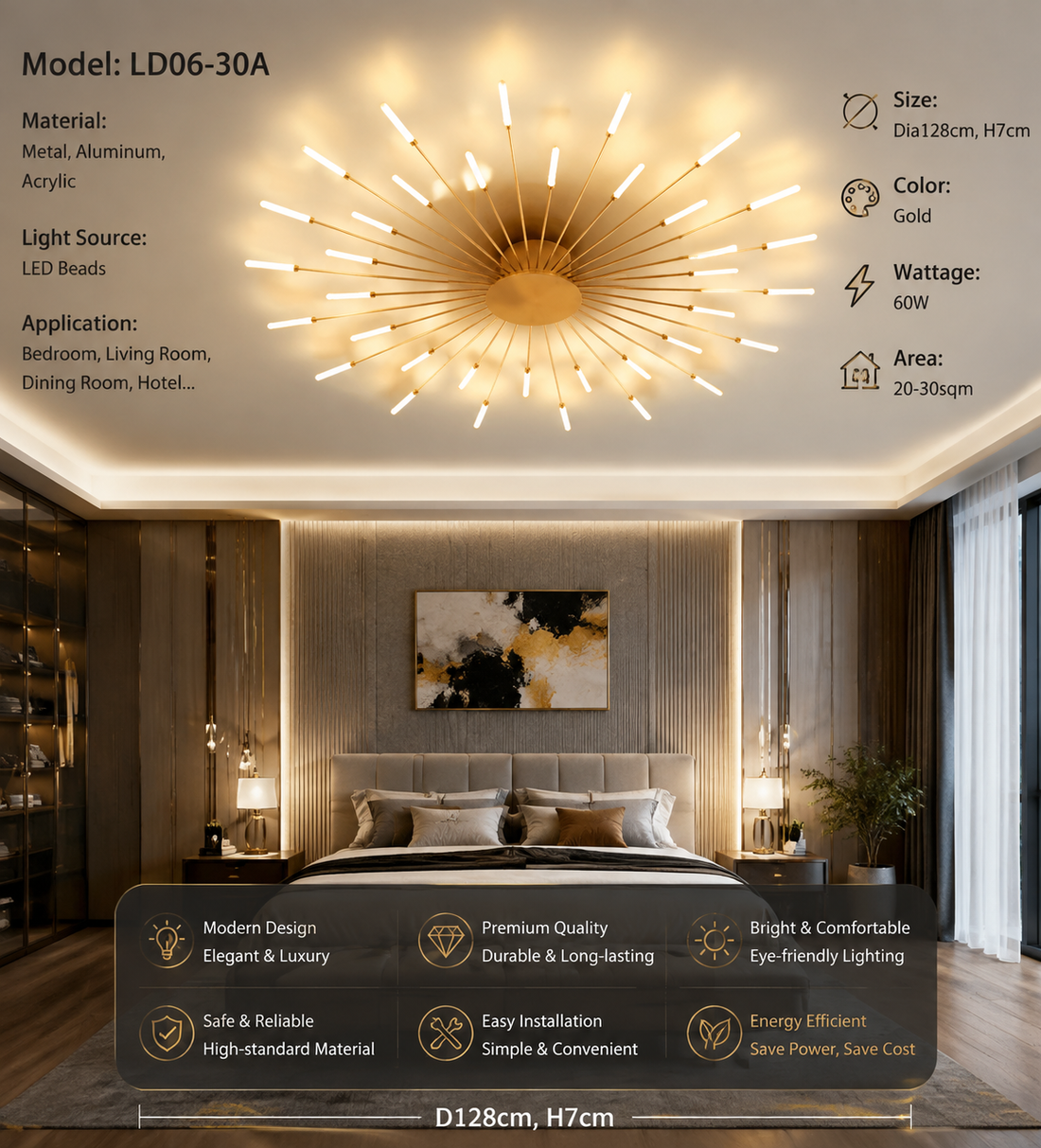 Firework LED Ceiling Chandelier