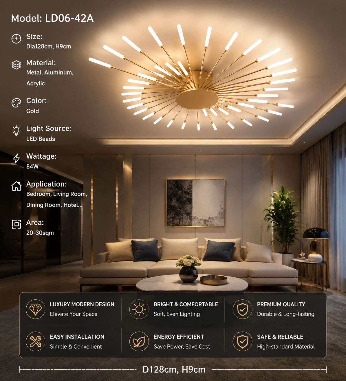 Firework LED Ceiling Chandelier