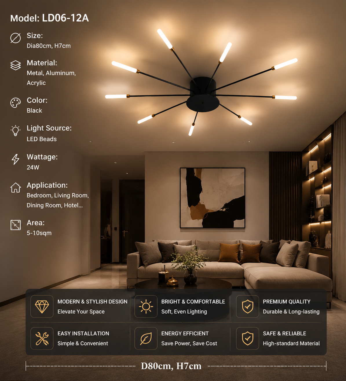 Firework LED Ceiling Chandelier