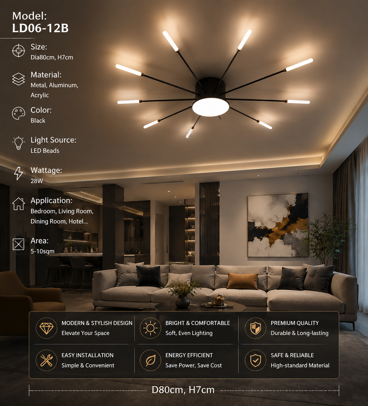 Firework LED Ceiling Chandelier