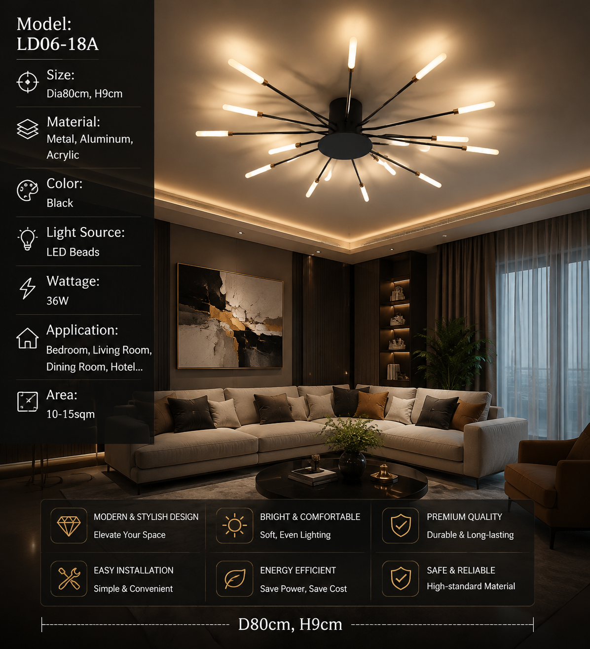 Firework LED Ceiling Chandelier
