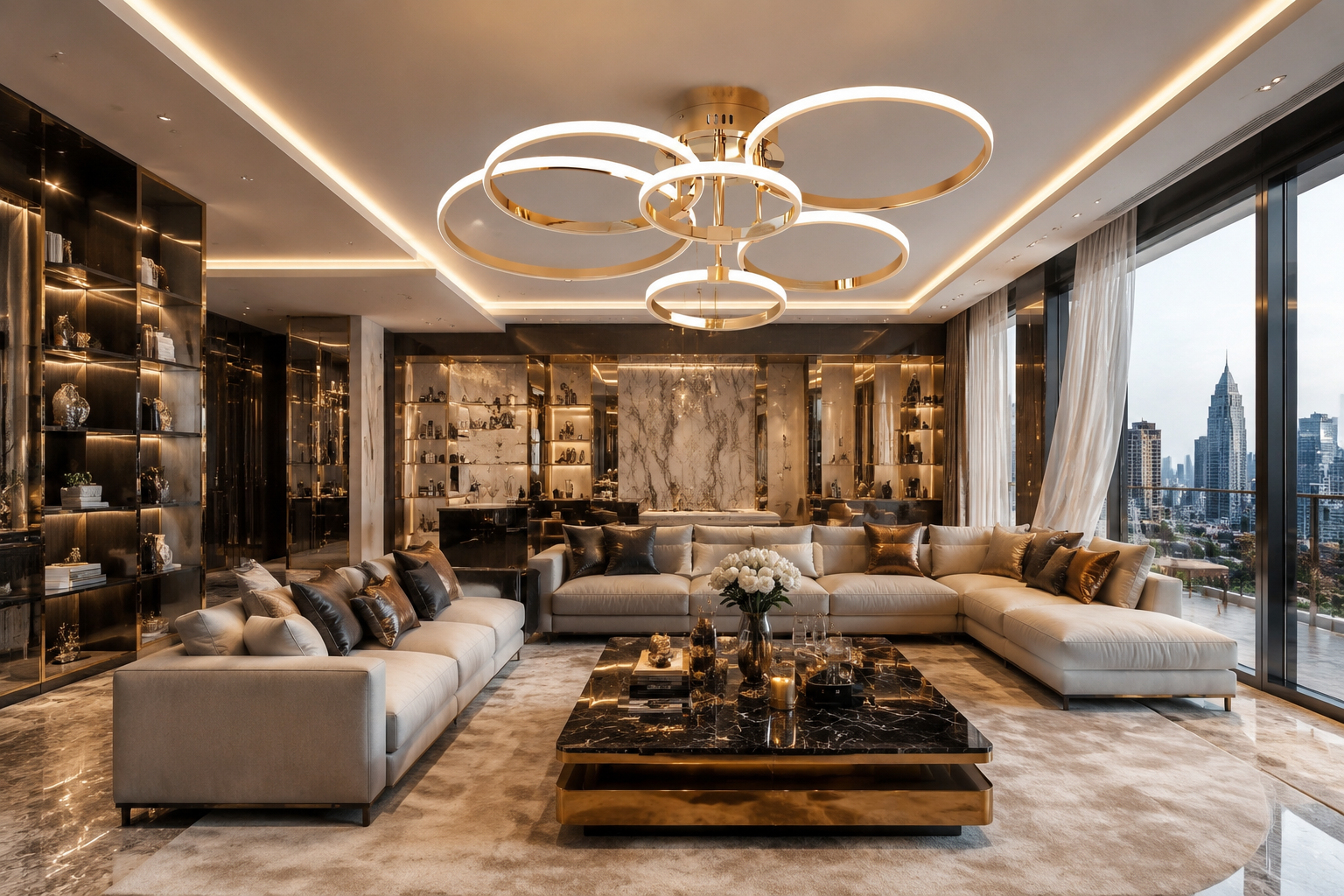 Round Dimmable LED Ceiling Chandelier