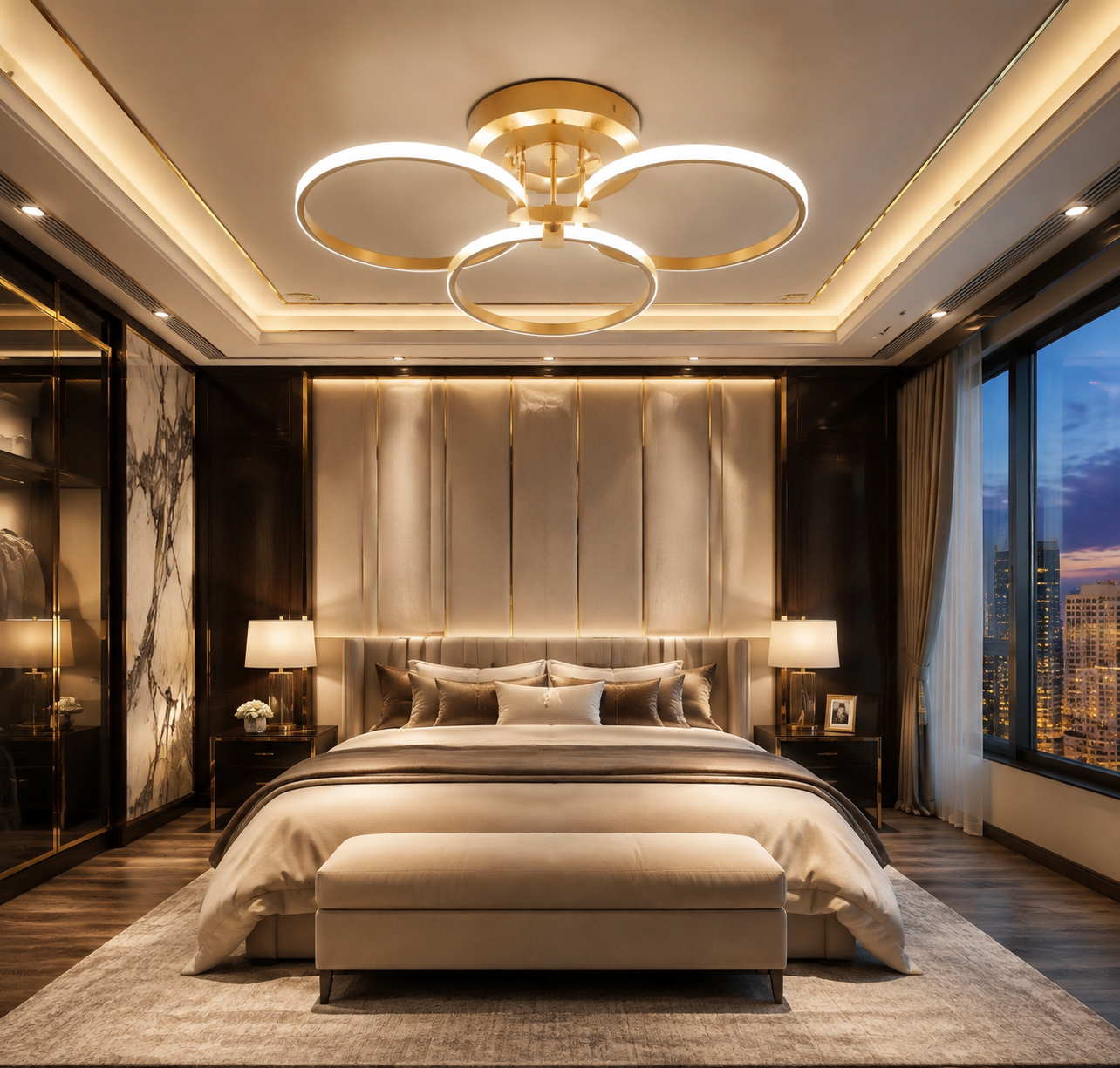 Round Dimmable LED Ceiling Chandelier