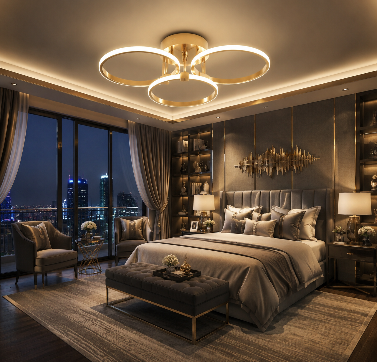 Round Dimmable LED Ceiling Chandelier