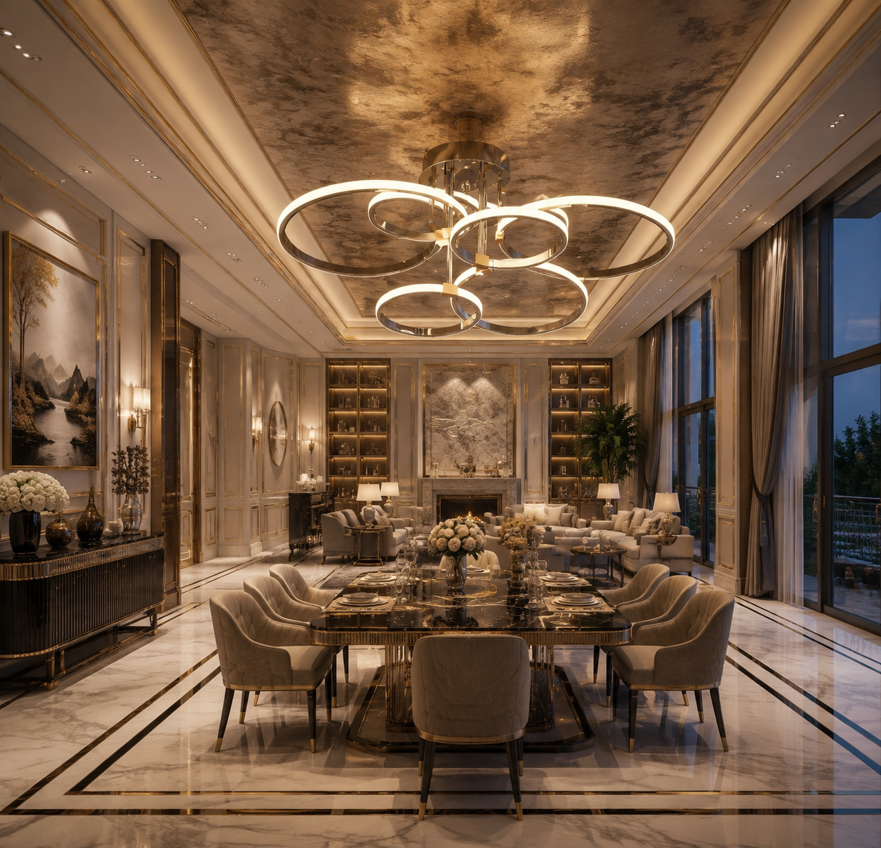 Round Dimmable LED Ceiling Chandelier