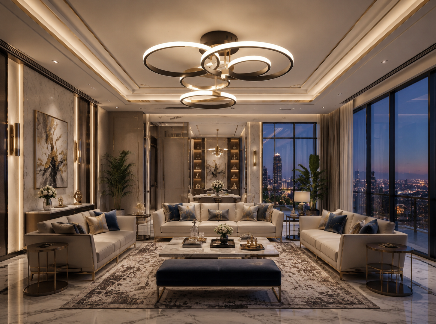 Round Dimmable LED Ceiling Chandelier