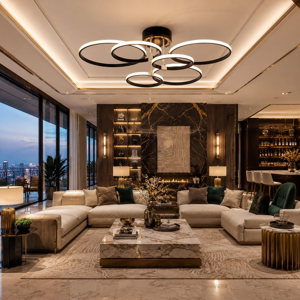 Round Dimmable LED Ceiling Chandelier