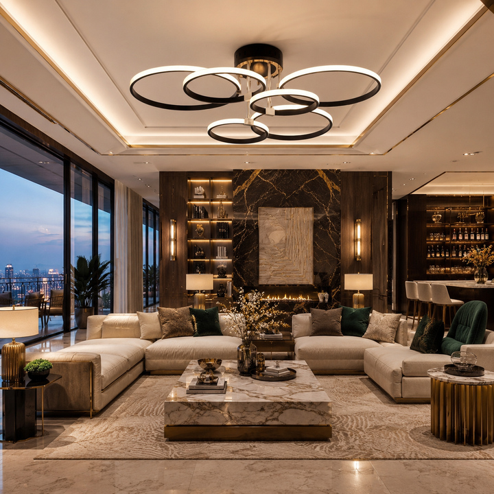 Round Dimmable LED Ceiling Chandelier