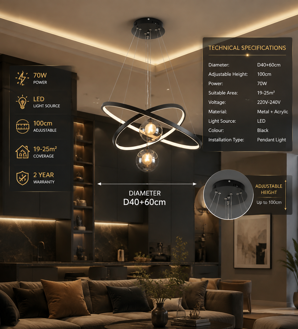 Modern Nordic LED Pendant Chandelier