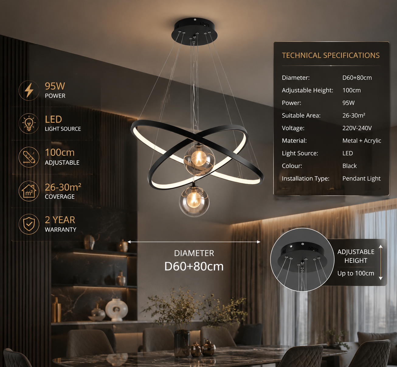 Modern Nordic LED Pendant Chandelier