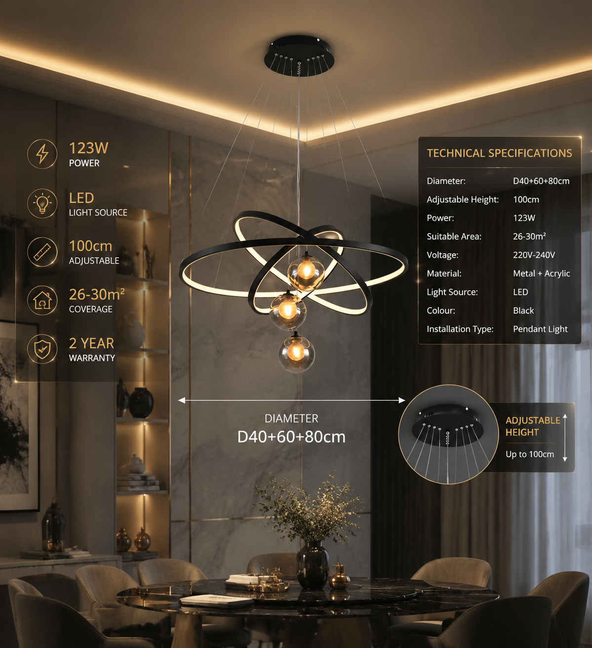 Modern Nordic LED Pendant Chandelier