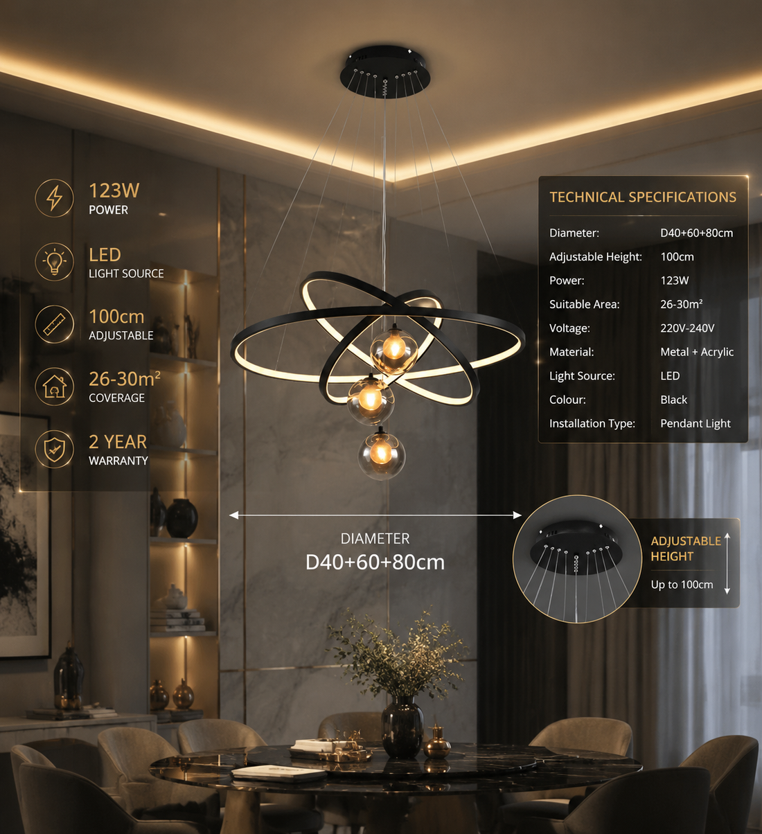 Modern Nordic LED Pendant Chandelier