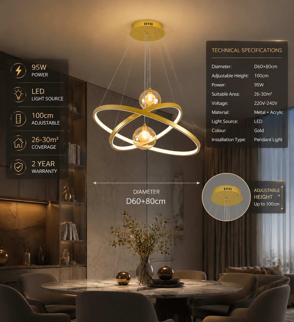 Modern Nordic LED Pendant Chandelier