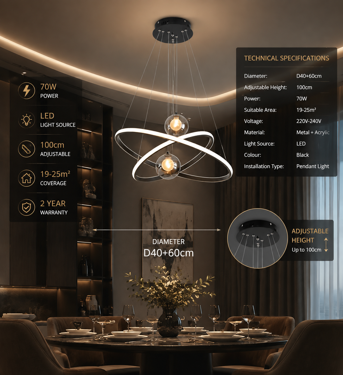 Modern Nordic LED Pendant Chandelier