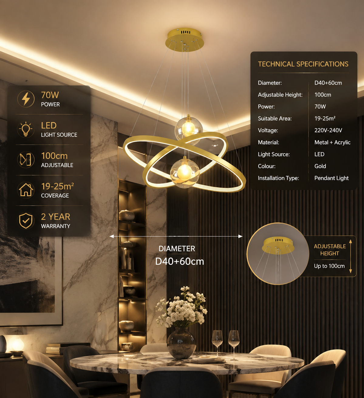 Modern Nordic LED Pendant Chandelier