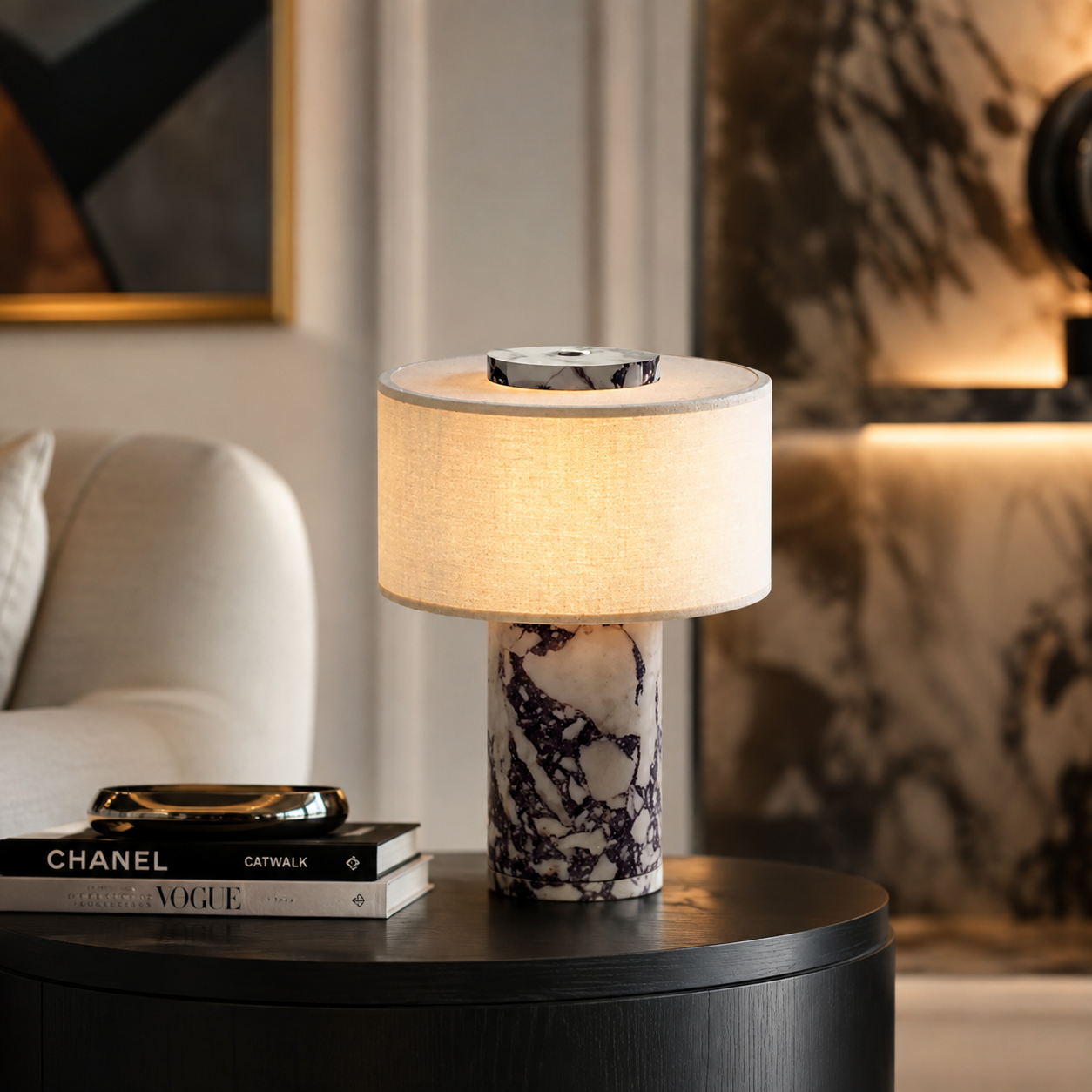Retro Luxury Marble Table Lamp