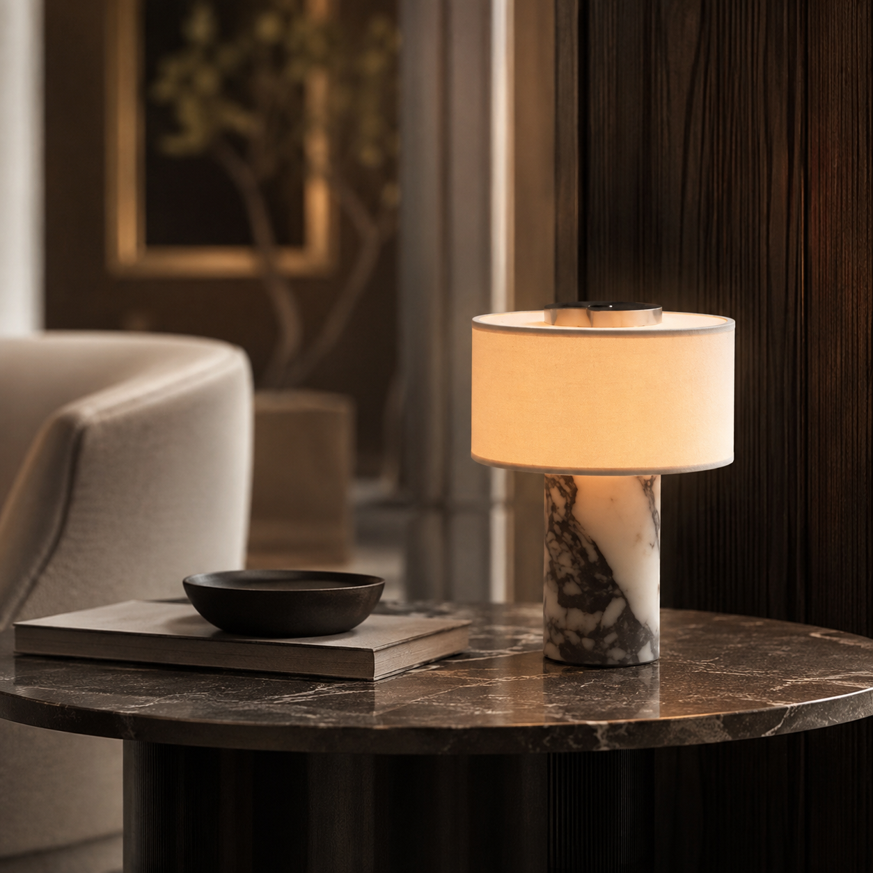 Retro Luxury Marble Table Lamp