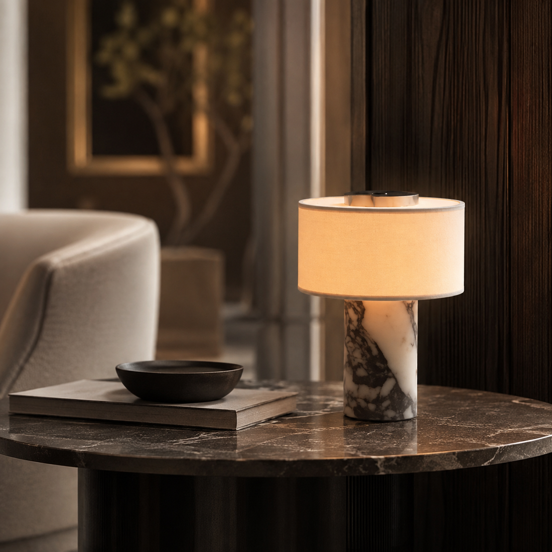 Retro Luxury Marble Table Lamp
