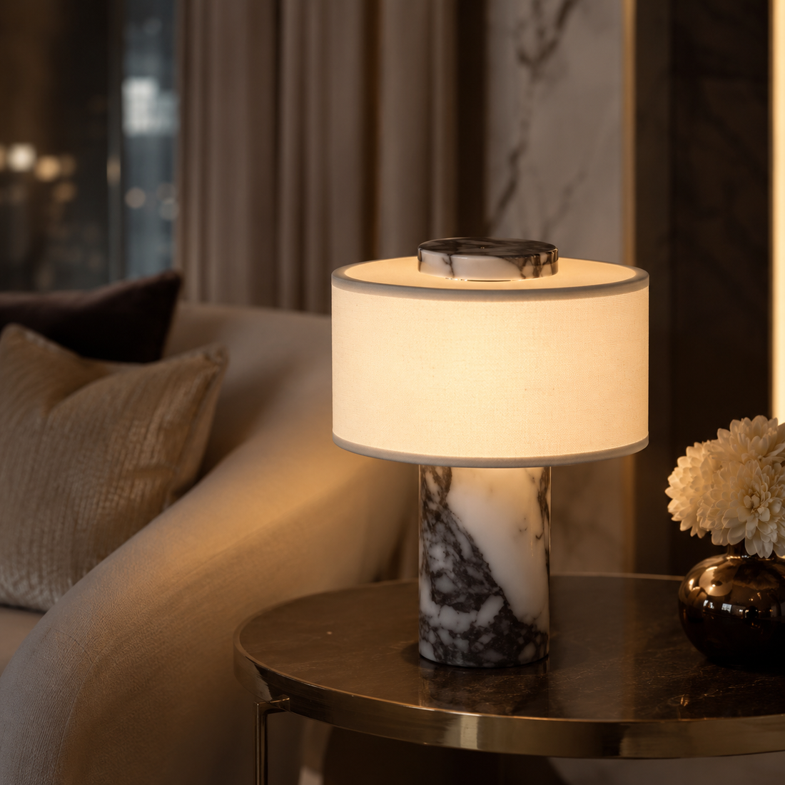 Retro Luxury Marble Table Lamp