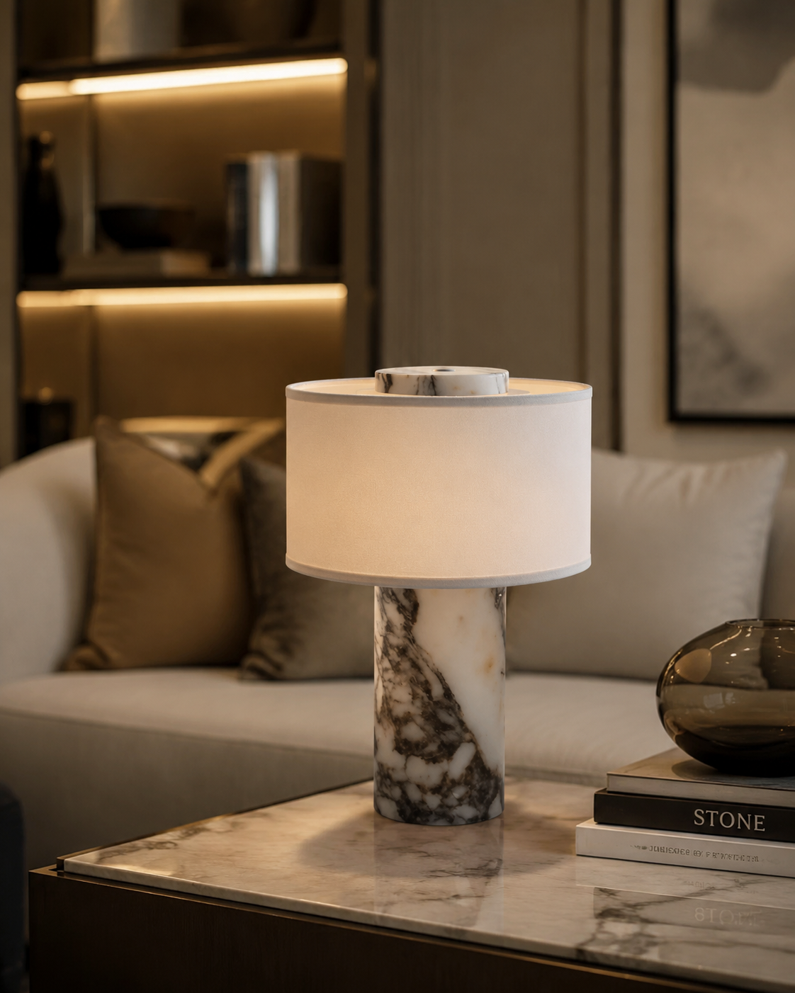 Retro Luxury Marble Table Lamp