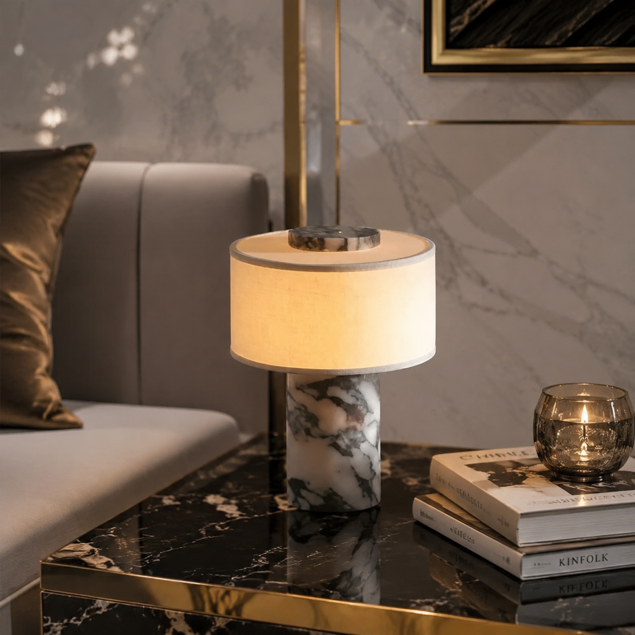 Retro Luxury Marble Table Lamp