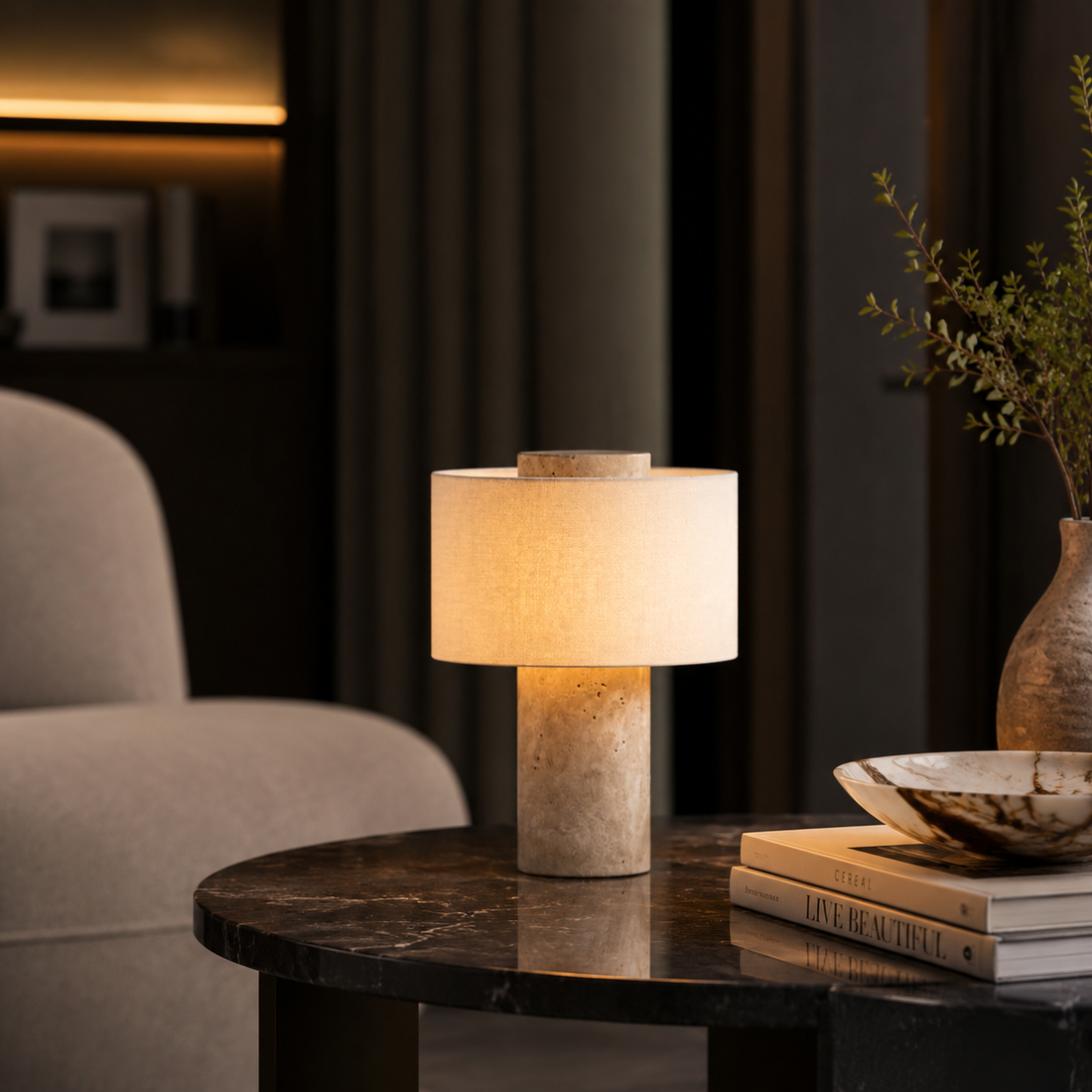 Retro Luxury Marble Table Lamp