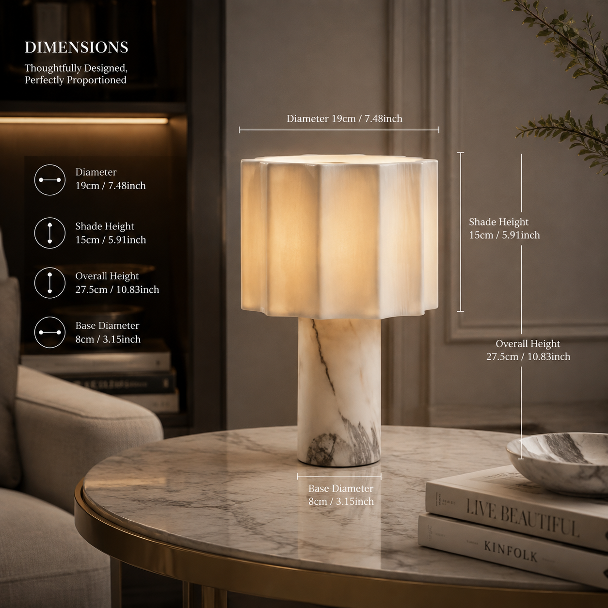 Retro Luxury Marble Table Lamp